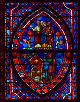 Saint Jean fait crouler par ses prières le temple de Diane (53) - Groupe de témoins du miracle de saint Jean (51) 