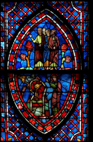 Saint Jean fait crouler par ses prières le temple de Diane (53) - Groupe de témoins du miracle de saint Jean (51) 