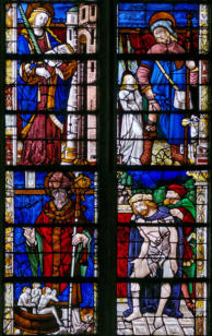 Saint Nicolas - Christ au manteau - Sainte Barbe - Saint Roch