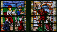 Saint Jean-Baptiste, saint Jacques le Majeur et les donateurs - Décollationde Sainte Barbe