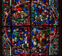 Isaac et Éliezer - Départ d'Éliézer - Rébecca au puits suivie par sa soeur (2 médaillons)