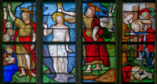 Prédication de saint Jean-Baptiste - Baptême du Christ - Décollation de saint Jean-Baptiste - Présentation de sa tête sur un plateau