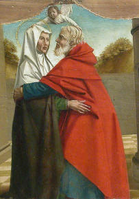 Nicolas Dipre: La Rencontre à la Porte dorée pour la cathédrale Saint-Siffrein de Carpentras  vers 1500 (Louvre)