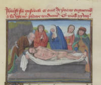 Mise au tombeau de Jésus-Christ oint d’onguents sous les pleurs de Marie