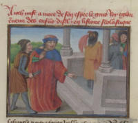 Aioth mit à mort de son épée le gros roi Églon, ennemi des enfants d’Israël