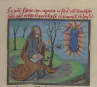 Un grand signe, la vierge nimbée de soleil, apparut à saint Jean quand il écrivait l’Apocalypse 