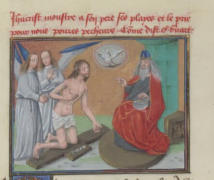 Jésus-Christ montre au Père ses plaies et le prie pour les pauvres pécheurs