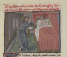 Un moine a la vision du Christ qui porte la croix
