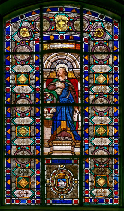 Sainte Isabelle de France par Joseph Vigné sur un carton de Pierre Jollivet en 1842