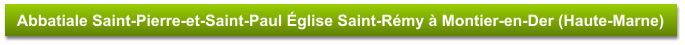 Abbatiale Saint-Pierre-et-Saint-Paul Église Saint-Rémy à Montier-en-Der (Haute-Marne)