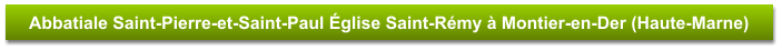 Abbatiale Saint-Pierre-et-Saint-Paul Église Saint-Rémy à Montier-en-Der (Haute-Marne)