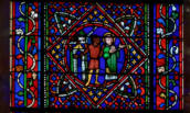 Saint Étienne est emmené par un bourreau hors de la ville vers le lieu de son martyre