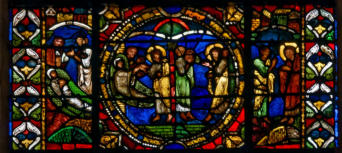Un homme vient chercher saint Pierre pour lui demander de ressusciter Tabitha - tabitha sur son lit de mort - Saint Pierre arrive et ressuscite Tabitha