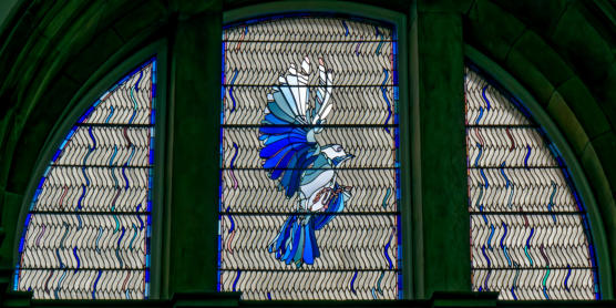 Vitrail in situ dans le musée