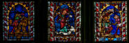 Samson terrasse le lion - Le Christ ressuscité terrasse le diable - Le juge Ehud tue Eglon, roi des Moabites