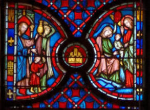Sainte-Chapelle de Paris:: Agar chassé par Abraham (140) - Agar dans le désert, visitée par un ange (142)