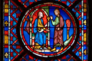 Sainte-Chapelle de Paris: Abraham envoie Éliézer en voyage (125)