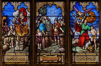 Le bûcher de Nemrod ?? - Abraham et Melchisédech - Le sacrifice d'Isaac