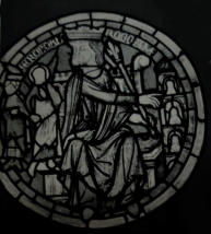 Abraham (???) avec les élus dans les niches à sa gauche: Reproduction par le Corpus Vitrearum