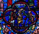 Le Christ porte sa croix aidé par Simon de Cyrène - Une femme les regarde