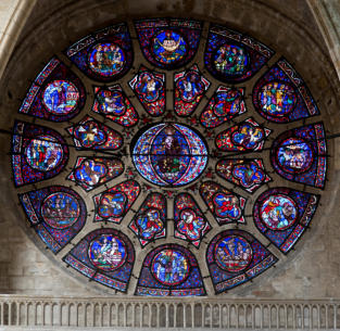 La rosace de la collégiale Notre-Dame de Mantes-la-Jolie (Photographie Trente-Huittessan) 