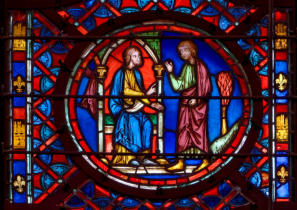 Sainte-Chapelle de Paris: Abraham envoie Éliézer en voyage (125)