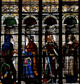 Abraham rencontre Maelchisédech - saint Paul rencontre la sibylle de Samos qui porte un berceau