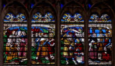 Abraham reçoit les 3 anges - Loth quitte Sodome avec sa famille - L'ange retient le bras d'Abraham (Sacrifice d'Isaac) - Mariage d'Isaac et de Rébecca