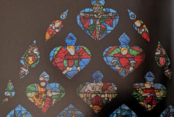 Tympan de la baie 7 de l'église Saint-Michel de Bordeaux: Photo issue du Vorpus Vitrearum