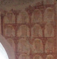 Les élus dans la cité céleste alvéolaire (Fresque de l'église de Saint-Jacques-des-Guérets)