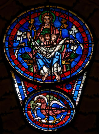 Cathédrale Notre-Dame de Chartres: Baie 143 (Rose occidentale) du Jugement dernier