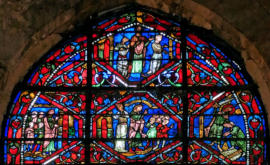 Baie 19: Loth quitte Sodome  avec sa famille - La femme de Loth changée en sel - Un ange frappe de son glaive un sodomite - Loth entre ses 2 filles