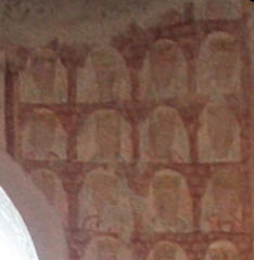 Les élus dans la cité céleste alvéolaire (Fresque de l'église de Saint-Jacques-des-Guérets)