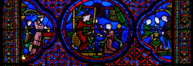 La femme du riche et son intendant - Le riche ordonne à un serviteur de lui servir un repas - Les serviteurs s'affairent dans la cuisine