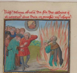 Abram sauvé de la fournaise: Chapitre 31 du Speculum salvationis humanis