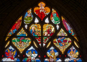 Abraham au sommet du Jugement dernier à côté de la Vierge Marie, saint Jean-Baptiste et Moïse