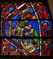 Cathédrale Saint-Étienne d'Auxerre sur la baie 19: Un ange tue un sodomite