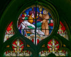 Miraccle de l'âne agenouillé devant saint Antoine présentant l'hostie