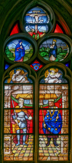 Baie 6: Charlemagne - Saint Louis - Anges musiciens - Crucifixion