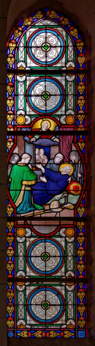 Mort de Julien: La croix pectorale, la mitre et la crosse sont à terre devant le lit