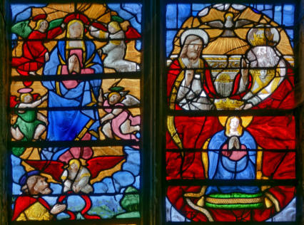 Incrédulité de saint Thomas devant l'Assomption de la Vierge - Couronnement  de la Vierge