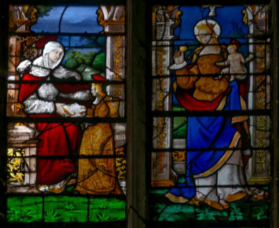 Éducation de la Vierge - la vierge présentant un fruit à l'Enfantt