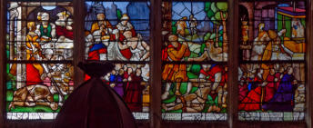 Banquet d'Hérode et décollation - Transport du corps - Ensevelissement - Transport des reliques -  