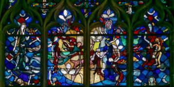 L"Assomption de la Vierge avec, à gauche, la sibylle d'Érythrée (cf Dies Irae)  et, à droite, Sarah et son fils Isaac