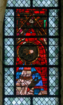 Baie 12: Buste de saint imberbe (?)