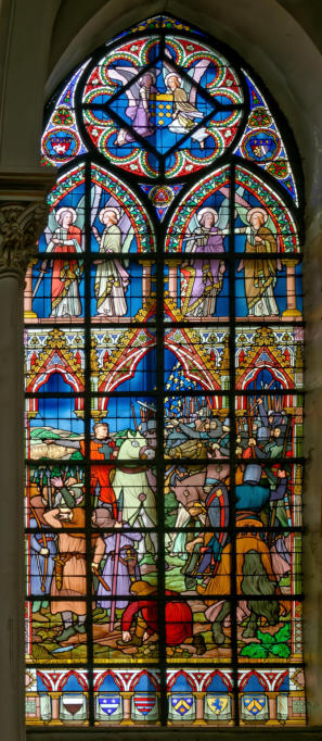 Guérin, évêque de Senlis, montre au vicomte Adam II de Melun, l'ennemi qui s'avance