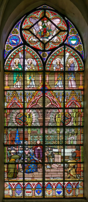 Le roi et ses chevaliers prient dans l'église de Bouvines avant la bataille