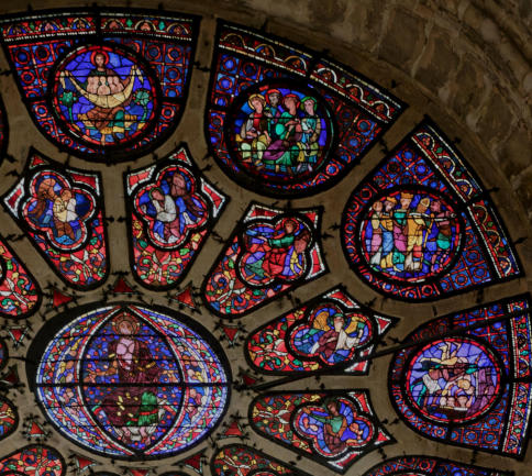 Le Christ du Jugement avec le pèsement des âmes, des bienheureux et des moins heureux