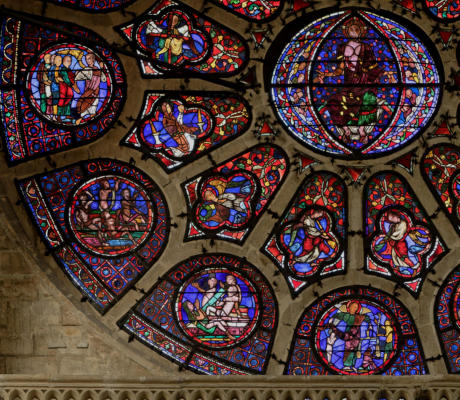 Le Christ du Jugement avec le pèsement des âmes, des bienheureux et des moins heureux