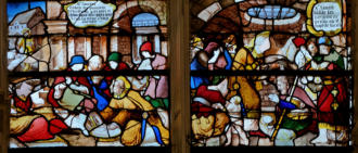 saint laurent console les pauvres (et guérit un aveugle à qui il lavait les pieds) - Il baptise en prison 